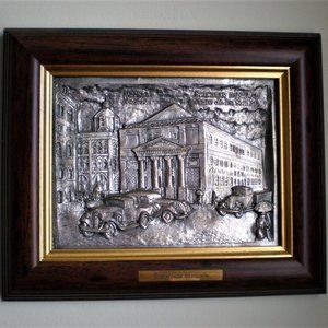 Russian Moscow Stock Exchange Area Silver Plated Bas Relief 3D Picture Art Work